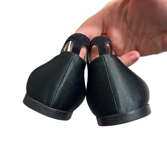 Gianvito Rossi women's shoes 37 US 7 black satin pointy toe flat designer Italy - Picture 4 of 8